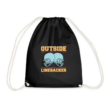 Outside Linebacker Shirt Gift - Drawstring Bag - black - Front