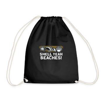 seashells shell collector shell collecting Gift - Turnbeutel - Schwarz - Vorne