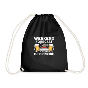 Curling Ice Sport Curling Player Curling Team - Drawstring Bag - black - Front