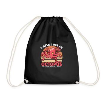 Octopus Marine Animals Sea Creature Squid Gift - Turnbeutel - Schwarz - Vorne