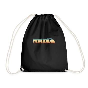 Vintage Retro Quarterback Shirt Football Evolution - Drawstring Bag - black - Front