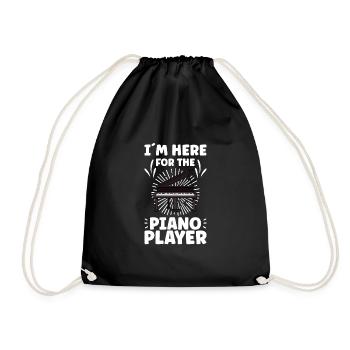 Piano Player Funny Piano Keyboard - Drawstring Bag - black - Front