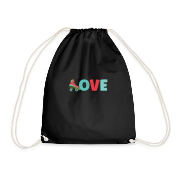 Roller Skate Roller Skating Roller Derby - Drawstring Bag - black - Front