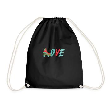Roller Skate Roller Skating Roller Derby - Drawstring Bag - black - Front