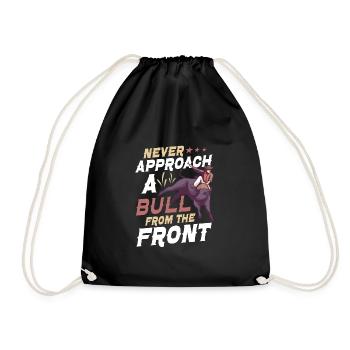 Rodeo Bull Riding Livestock Show Farmer Cattle - Drawstring Bag - black - Front