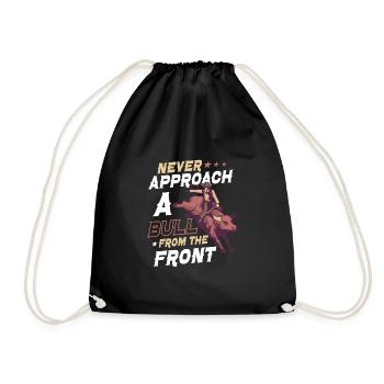 Rodeo Bull Riding Livestock Show Farmer Cattle - Drawstring Bag - black - Front