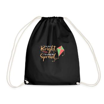 Kite Flying Kite Fan For Fite Flying Lovers - Drawstring Bag - black - Front
