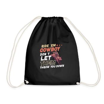 Rodeo Bull Riding Livestock Show Farmer Cattle - Drawstring Bag - black - Front