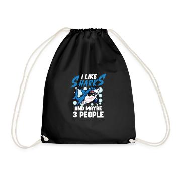 Shark Ocean Predator Sea Creature - Drawstring Bag - black - Front