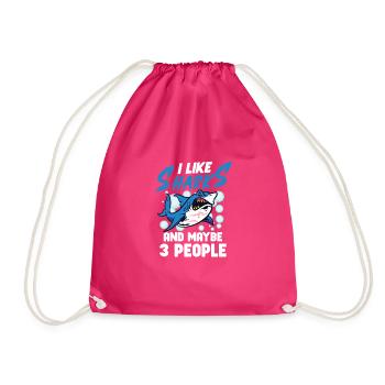 Shark Ocean Predator Sea Creature - Drawstring Bag - fuchsia - Front