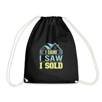 Real Estate Agent Realtor Home Closing Investor - Drawstring Bag - black - Front
