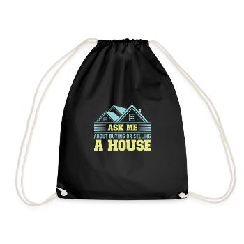 Real Estate Agent Realtor Home Closing Investor - Drawstring Bag - black - Front