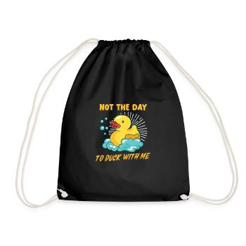 Canard en caoutchouc Canards Chasse aux oiseaux Amateur de canard Idée cadeau - Sac de sport léger - noir - Devant