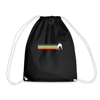 Vintage Retro Lineman Linebacker Football Shirt - Drawstring Bag - black - Front