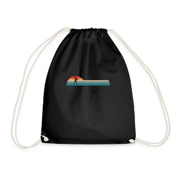 Vintage Retro Quarterback Shirt Football Gift - Drawstring Bag - black - Front