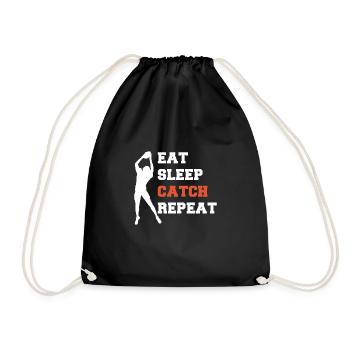 Eat Sleep Catch Repeat Wild Receiver Gift - Drawstring Bag - black - Front