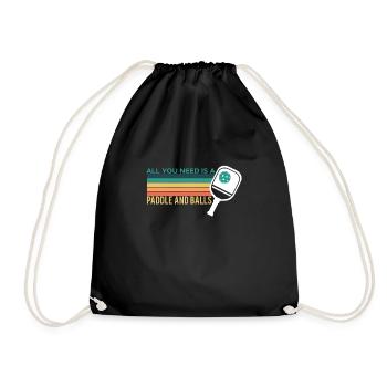 All You Need Is A Paddle And Balls Pickleball - Turnbeutel - Schwarz - Vorne