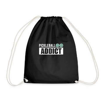 Pickleball Addict Shirt Geschenk - Turnbeutel - Schwarz - Vorne