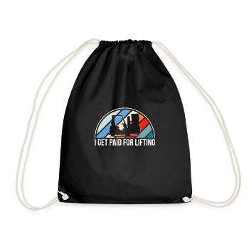 I Get Paid For Lifting Shirt Forklift - Drawstring Bag - black - Front