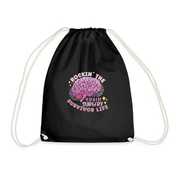 Brain Surgery Joke Brain Surgery Awareness Gift - Drawstring Bag - black - Front