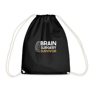 Brain Surgery Joke Brain Surgery Awareness Gift - Drawstring Bag - black - Front