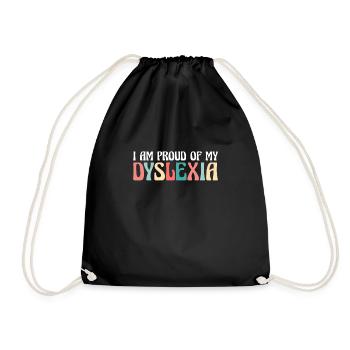 Je suis fier de mon cadeau de chemise dyslexique - Sac de sport léger - noir - Devant