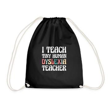 J’enseigne à Tiny Human Dyslexia Teacher - Sac de sport léger - noir - Devant