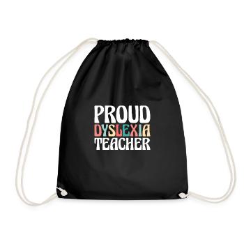 Fier cadeau de chemise d’enseignant dyslexie - Sac de sport léger - noir - Devant