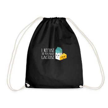 I Refuse To Tolerate Lactose Shirt - Drawstring Bag - black - Front