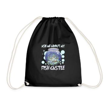 Aquaristik Aquarium Keeper Fishkeeper Salzwasser - Turnbeutel - Schwarz - Vorne
