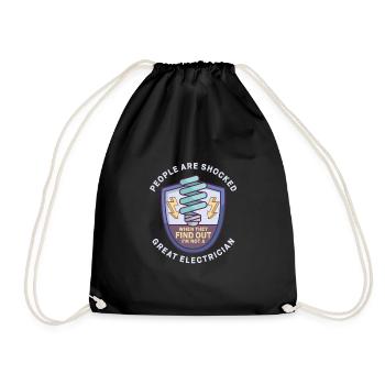Electrician Electrical Engineer Lineman Electrical - Drawstring Bag - black - Front