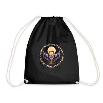 Electrician Electrical Engineer Lineman Electrical - Drawstring Bag - black - Front