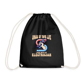 Electrician Electrical Engineer Lineman Electrical - Drawstring Bag - black - Front