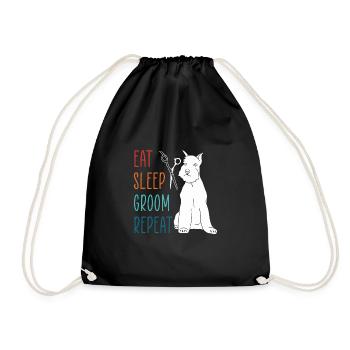 Manger Sommeil Groom Repeat Shirt Chien Coiffeur - Sac de sport léger - noir - Devant