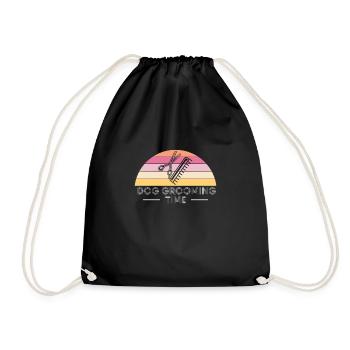 Cadeau de chemise de temps de toilettage pour chien - Sac de sport léger - noir - Devant