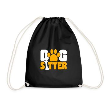 Dog Sitter Shirt Geschenk - Turnbeutel - Schwarz - Vorne