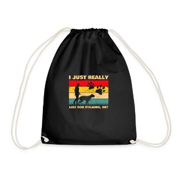 I Just Really Like Dog Walking OK? Dog sitter - Drawstring Bag - black - Front