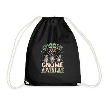 Garden Gnomes Gnome Lover Funny Gnome Gardening - Drawstring Bag - black - Front