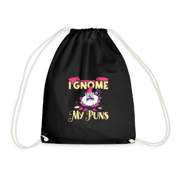 Garden Gnomes Gnome Lover Funny Gnome Gardening - Drawstring Bag - black - Front