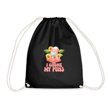 Garden Gnomes Gnome Lover Funny Gnome Gardening - Drawstring Bag - black - Front