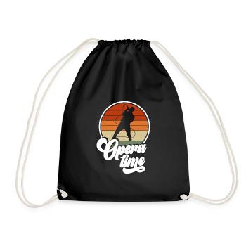 Opera Time Shirt Geschenk - Turnbeutel - Schwarz - Vorne