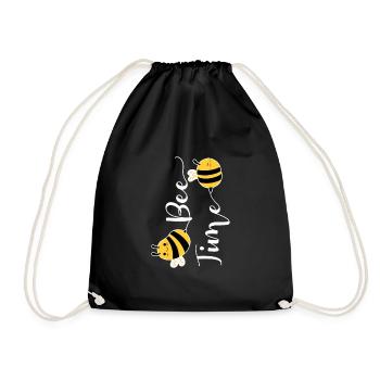 Bee Time Beekeeper Shirt Gift - Drawstring Bag - black - Front