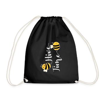 Hive Time Shirt Gift Beekeeper Gift - Drawstring Bag - black - Front