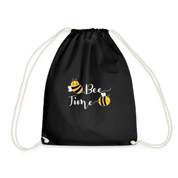 Bee Time Beekeeper Shirt Gift - Drawstring Bag - black - Front