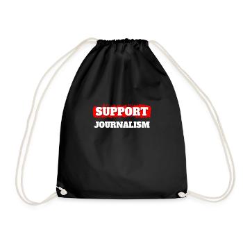 Support Journalism Journalist Shirt Geschenk - Turnbeutel - Schwarz - Vorne