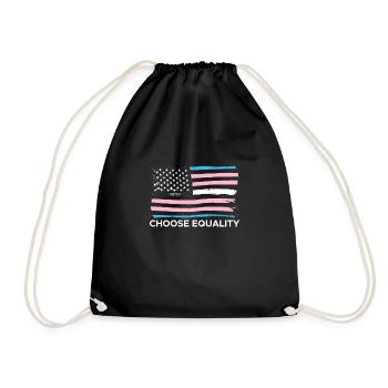 Drapeau des États-Unis Huma Trans LGBT Choose Equality - Sac de sport léger - noir - Devant