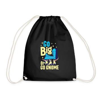 Garden Gnomes Gnome Lover Funny Gnome Gardening - Drawstring Bag - black - Front