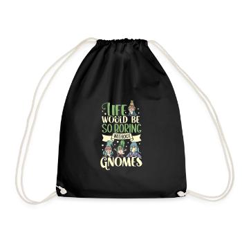Garden Gnomes Gnome Lover Funny Gnome Gardening - Drawstring Bag - black - Front