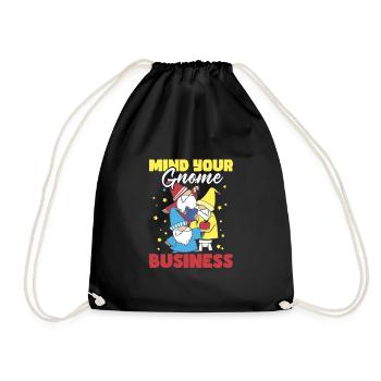 Garden Gnomes Gnome Lover Funny Gnome Gardening - Drawstring Bag - black - Front
