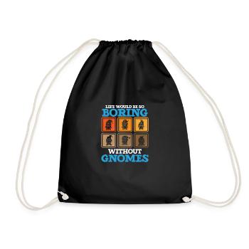 Garden Gnomes Gnome Lover Funny Gnome Gardening - Drawstring Bag - black - Front